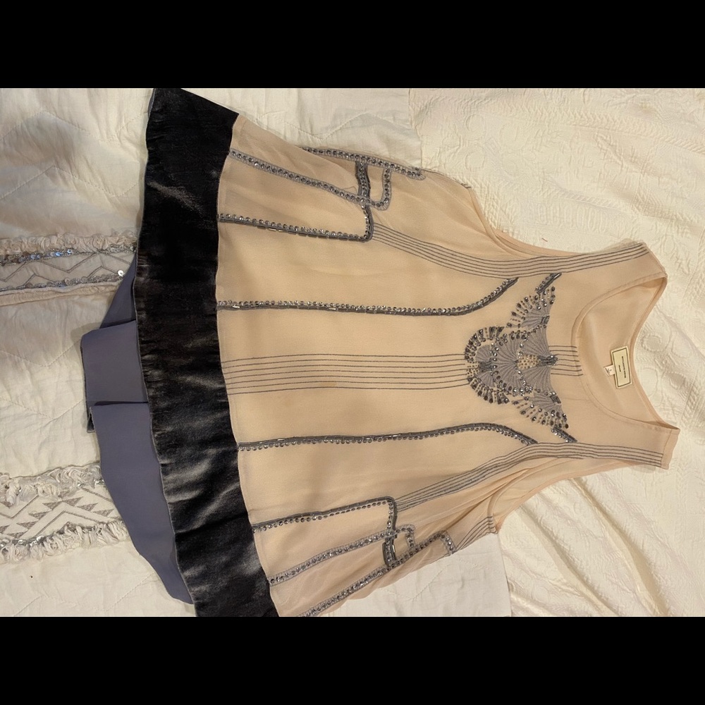 Never Worn Beaded & Velvet detail top